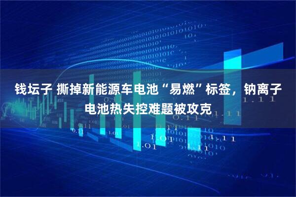 钱坛子 撕掉新能源车电池“易燃”标签，钠离子电池热失控难题被攻克