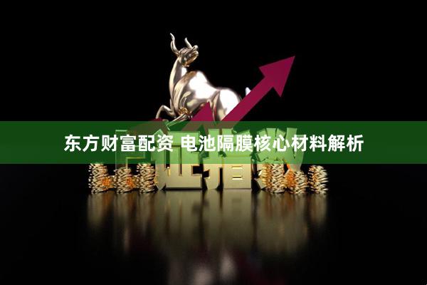 东方财富配资 电池隔膜核心材料解析