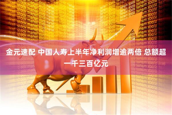 金元速配 中国人寿上半年净利润增逾两倍 总额超一千三百亿元